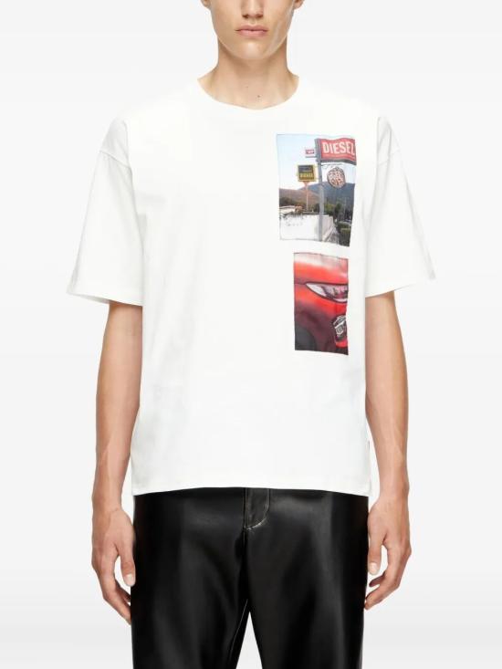 25FW 디젤 반팔 티셔츠 A194670PLAT141 WHITE - DIESEL