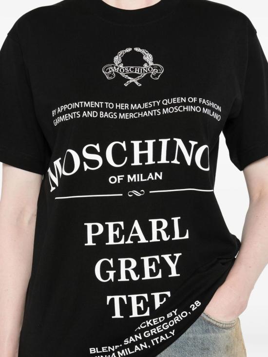 25FW 모스키노 반팔 티셔츠 252E072755411555MB BLACK - MOSCHINO