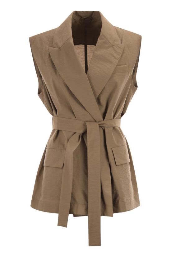 26SS 브루넬로 쿠치넬리 모닐리 테크노 코튼 포플린 벨트 베스트 M0F797758 C9266 BEIGE O TAN