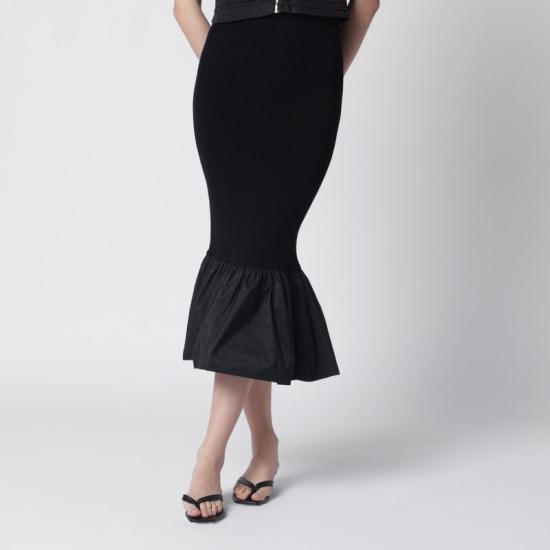 26SS 파투 롱 스커트 KN3488090CO 999B BLACK