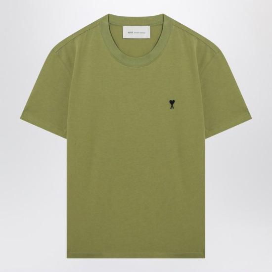 26SS 아미 스몰 하트 로고 코튼 크롭 티셔츠 FTS347724 A035 GREEN