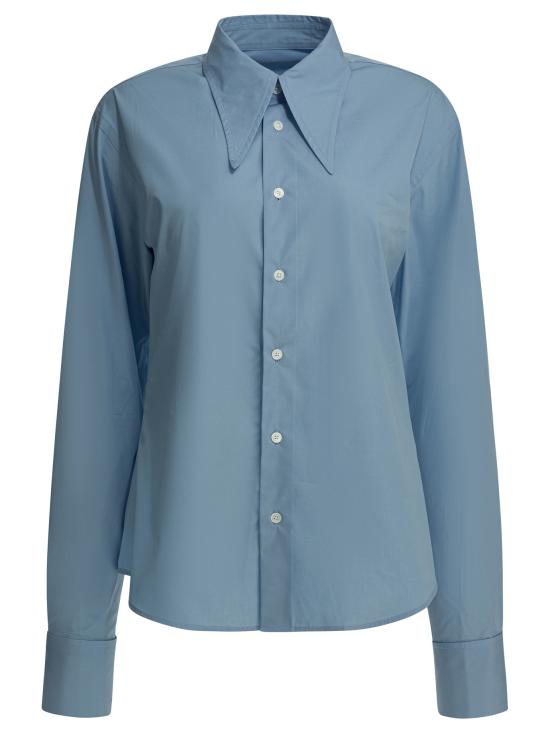 26SS 아미 블렌디드 실크 샤프 칼라 어드저스티드 셔츠 FSH817CO0063484 LIGHT BLUE