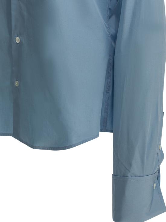 26SS 아미 블렌디드 실크 샤프 칼라 어드저스티드 셔츠 FSH817CO0063484 LIGHT BLUE - AMI