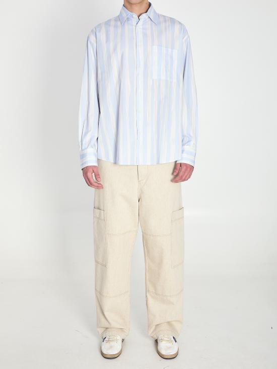 26SS 자크뮈스 긴팔 셔츠 SHM00605AW00691 3GT BLUEBEIGE - JACQUEMUS