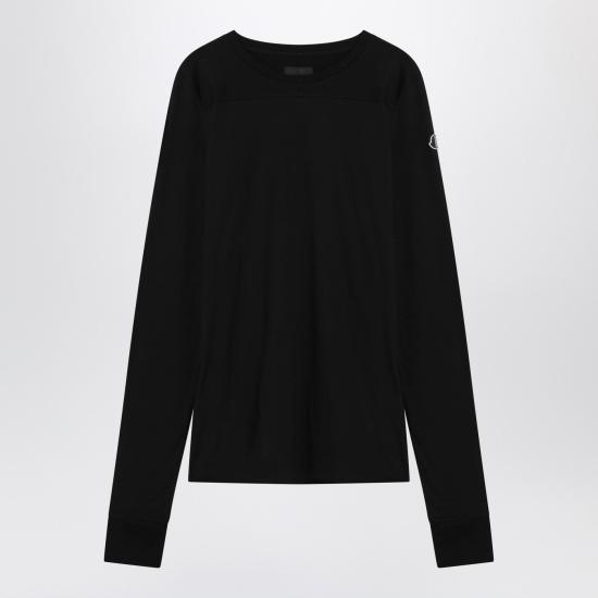 26SS 릭오웬스 몽클레어 긴팔 티셔츠 MU01F8D0189AHD Black
