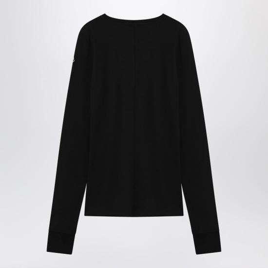 26SS 릭오웬스 몽클레어 긴팔 티셔츠 MU01F8D0189AHD Black - RICK OWENS MONCLER