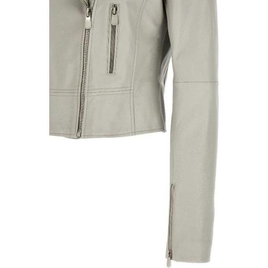 26SS 핑코 가죽 자켓 106247A32I I18 Grigio colomba - PINKO