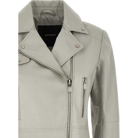 26SS 핑코 가죽 자켓 106247A32I I18 Grigio colomba - PINKO