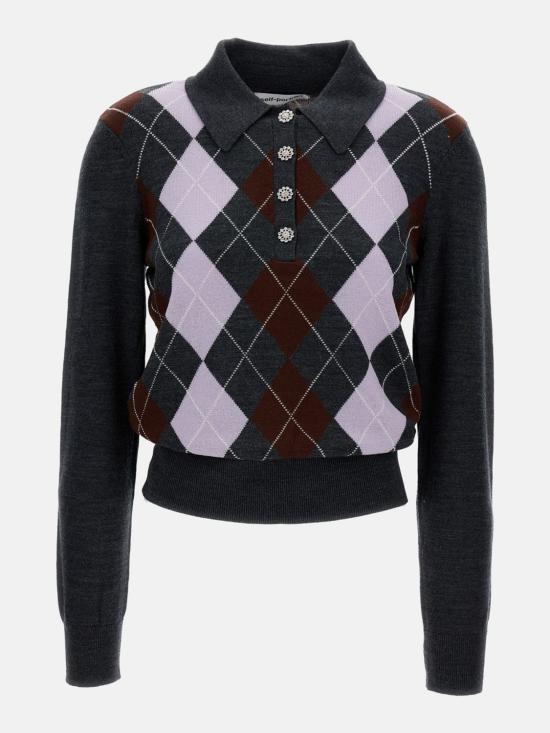 26SS 셀프 포트레이트 폴로 티셔츠 RS26185TGR Grey - SELF PORTRAIT