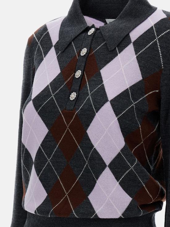 26SS 셀프 포트레이트 폴로 티셔츠 RS26185TGR Grey - SELF PORTRAIT