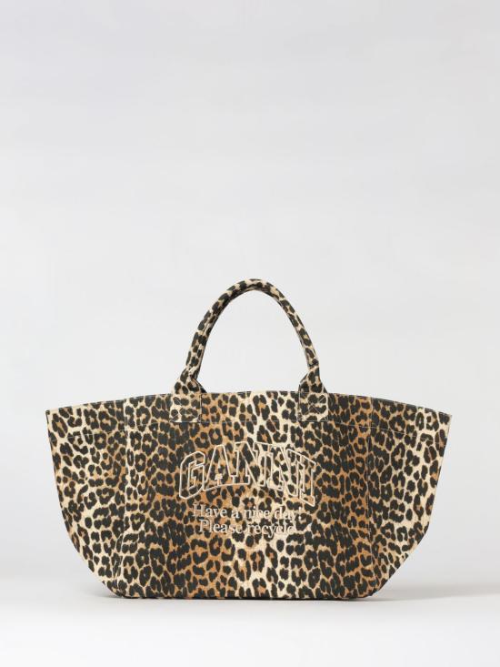26SS 가니 레오파드 XXL 토트백 A7161 943 Brown