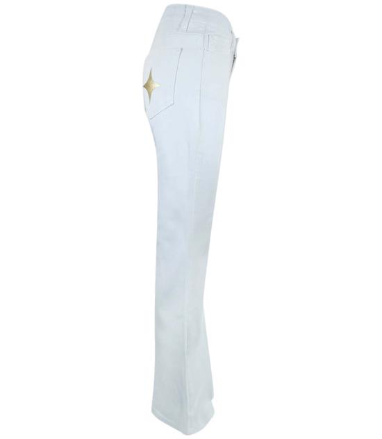  매디슨 메종 데님 팬츠 디자인 할리우드 X  화이트 데님 글리터 스타 진 화이트/골드 - MADISON MAISON