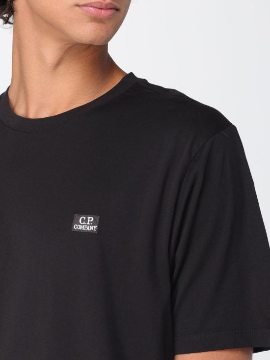 26SS 씨피 컴퍼니 30/1 저지 숏슬리브 로고 패치 티셔츠 RCCMTS726A005100W999 BLACK DOM - C.P. COMPANY