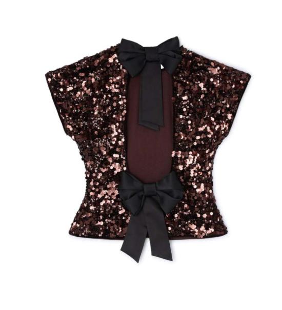  가니 블라우스 벨벳 스팽글 탑 - GANNI