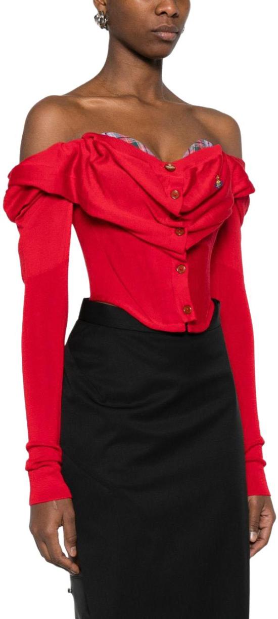 26SS 비비안웨스트우드 긴팔 티셔츠 1803007DY001AH406 RED - VIVIENNE WESTWOOD