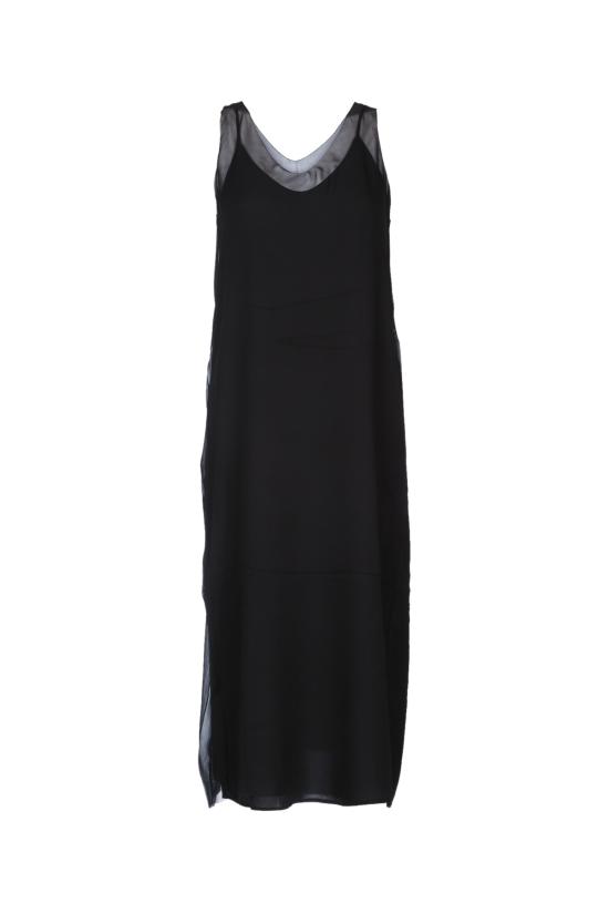25FW 토템 미디 원피스 254WRD0224FB0487 001 BLACK