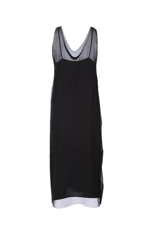 25FW 토템 미디 원피스 254WRD0224FB0487 001 BLACK - TOTEME
