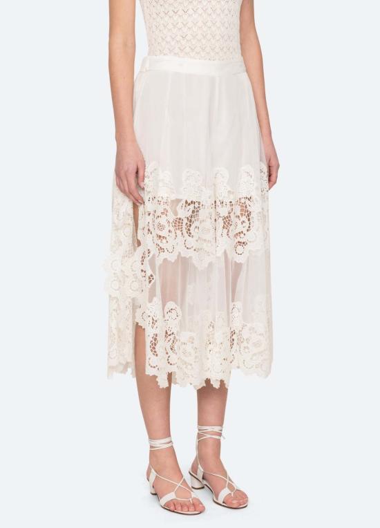  씨뉴욕 롱 스커트 씨 니 소피아  크림 - SEA NY