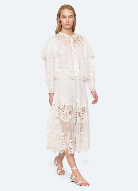  씨뉴욕 롱 스커트 씨 니 소피아  크림 - SEA NY