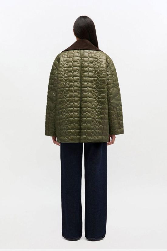  가니 봄버 자켓 샤이니 퀼트 미디 재킷 - GANNI