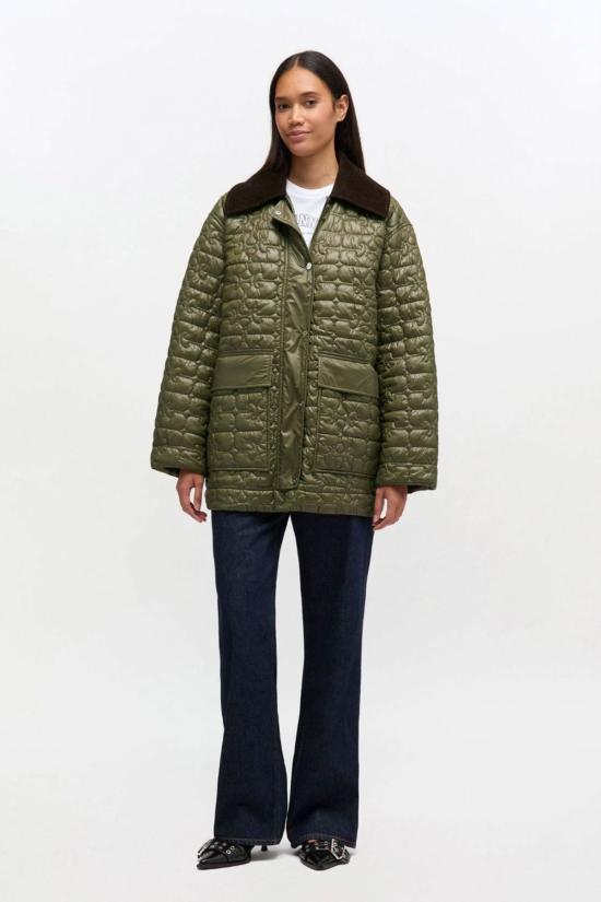  가니 봄버 자켓 샤이니 퀼트 미디 재킷 - GANNI