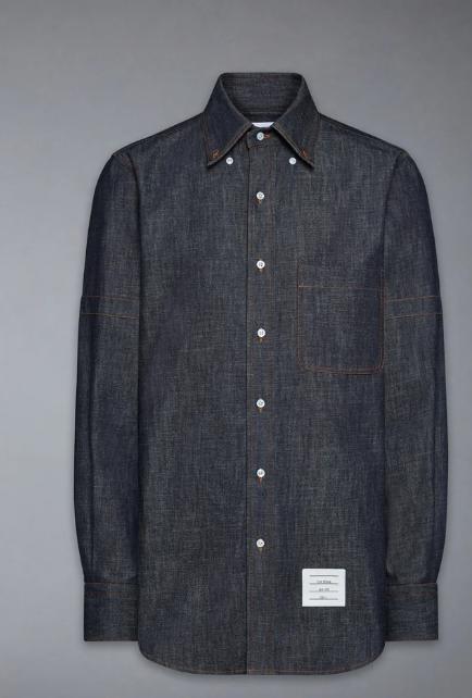 26SS 톰브라운 데님 암밴드 셔츠 MWL435SF1105 415 NAVY