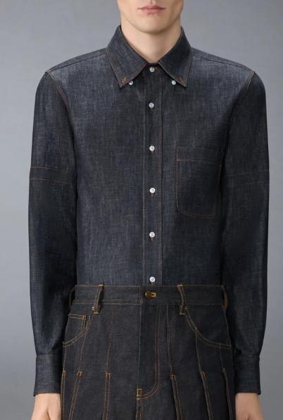 26SS 톰브라운 데님 암밴드 셔츠 MWL435SF1105 415 NAVY - THOM BROWNE