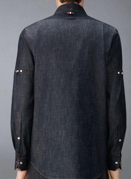 26SS 톰브라운 데님 암밴드 셔츠 MWL435SF1105 415 NAVY - THOM BROWNE