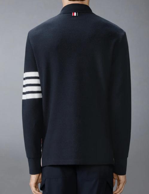 26SS 톰브라운 텍스쳐드 피케 4바 롱슬리브 폴로셔츠 MJP234AJ0248 415 - THOM BROWNE