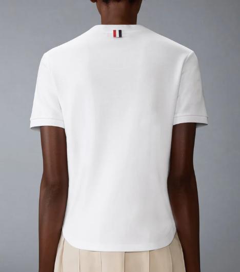 26SS 톰브라운 코튼 밀라노 포켓 티셔츠 FJS223AJ0055 100 WHITE - THOM BROWNE