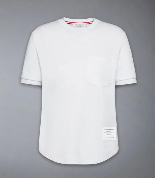 26SS 톰브라운 코튼 밀라노 포켓 티셔츠 FJS223AJ0055 100 WHITE