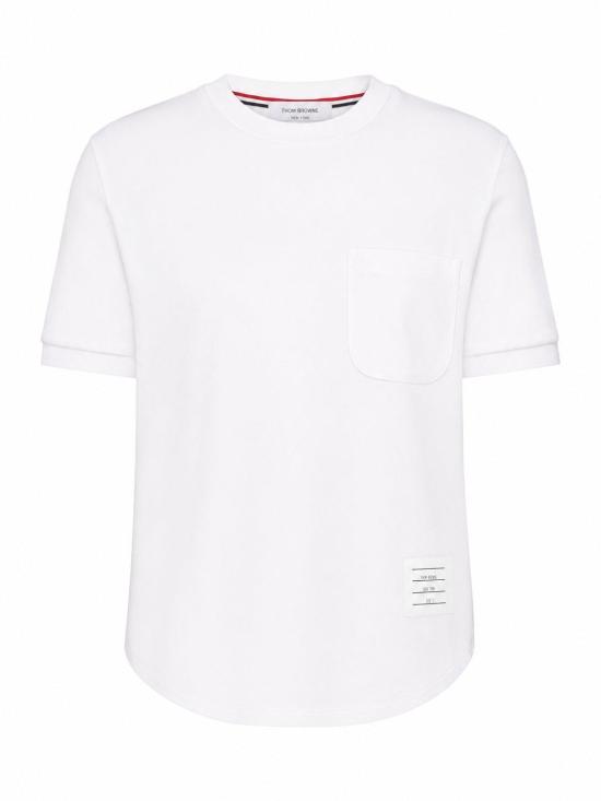 26SS 톰브라운 코튼 밀라노 포켓 티셔츠 FJS223AJ0055 100 WHITE