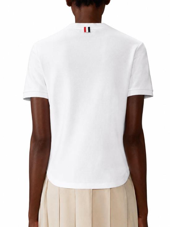 26SS 톰브라운 코튼 밀라노 포켓 티셔츠 FJS223AJ0055 100 WHITE - THOM BROWNE