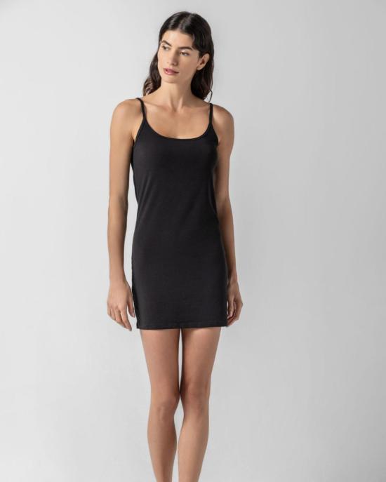  릴라 피 숏 원피스 릴라 P. 니트 슬립 드레스 블랙 - LILLA P