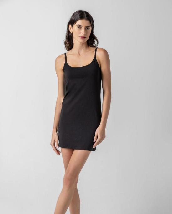  릴라 피 숏 원피스 릴라 P. 니트 슬립 드레스 블랙