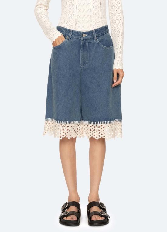  씨뉴욕 데님 팬츠 씨 니 스타시아 퀼로트 블루