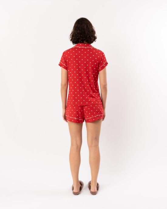  에버제이 라운지 웨어 지젤 프린트 잠옷 세트 반바지 - EBERJEY