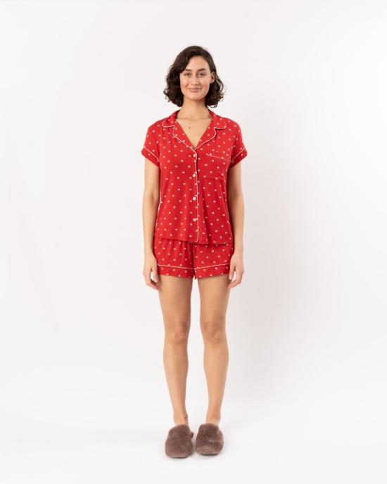  에버제이 라운지 웨어 지젤 프린트 잠옷 세트 반바지