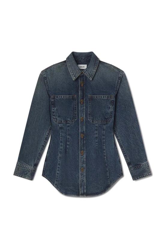  에이골디 데님 셔츠 아골드 윌마 데님 진 셔츠 마블 다크 인디고 - AGOLDE
