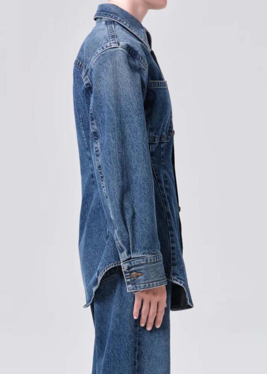  에이골디 데님 셔츠 아골드 윌마 데님 진 셔츠 마블 다크 인디고 - AGOLDE