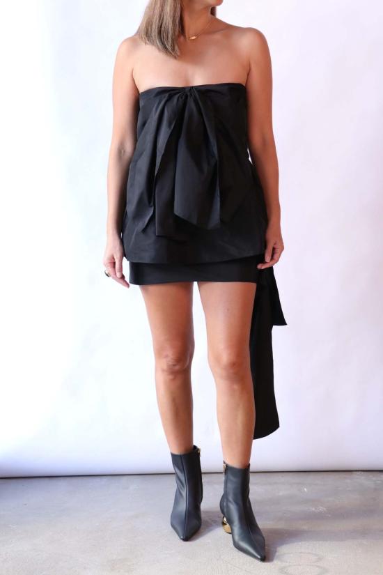  티비 숏 스커트 이탈리안 스포티 나일론 리본 미니 스커트 - TIBI