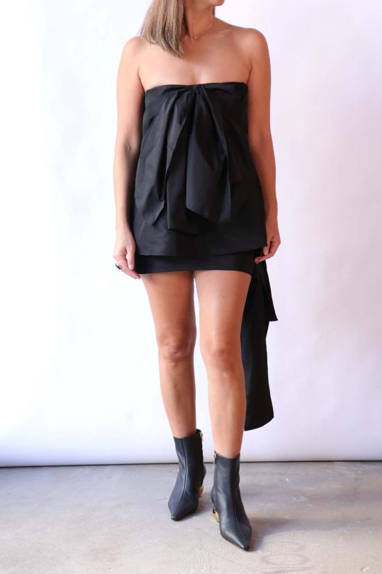  티비 숏 스커트 이탈리안 스포티 나일론 리본 미니 스커트 - TIBI