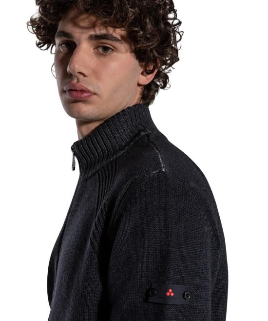  페트레이 집업 니트 ORIONE ACD Black - PEUTEREY