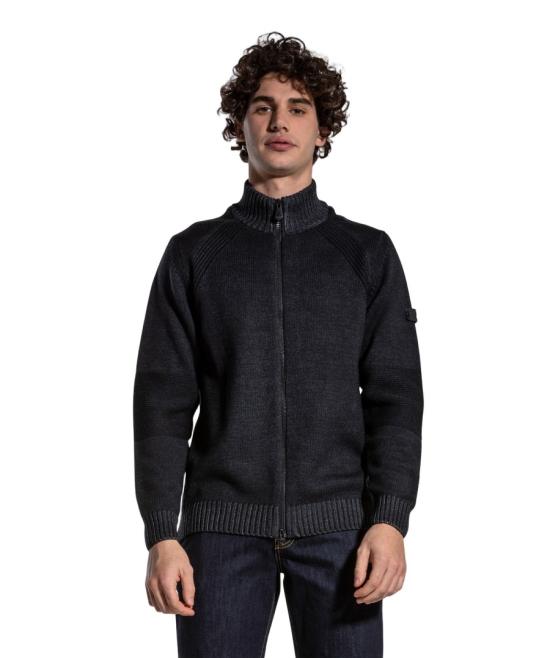  페트레이 집업 니트 ORIONE ACD Black - PEUTEREY