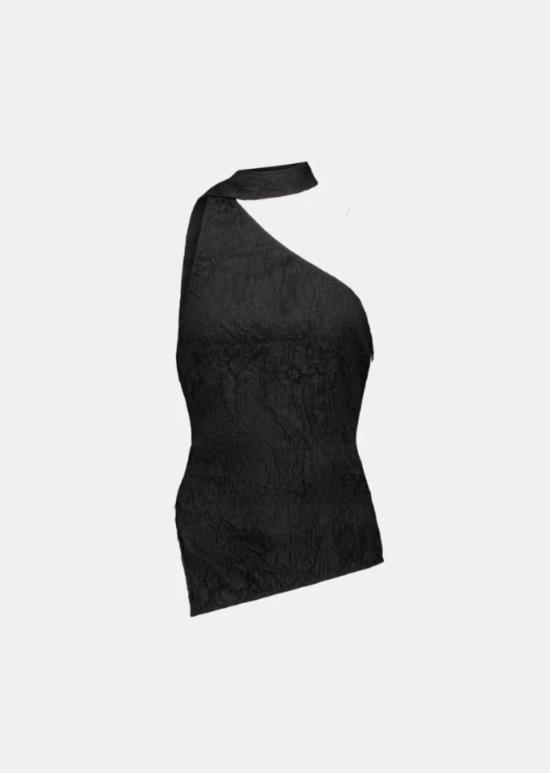  샘디 블라우스 원숄더 스카프 탑