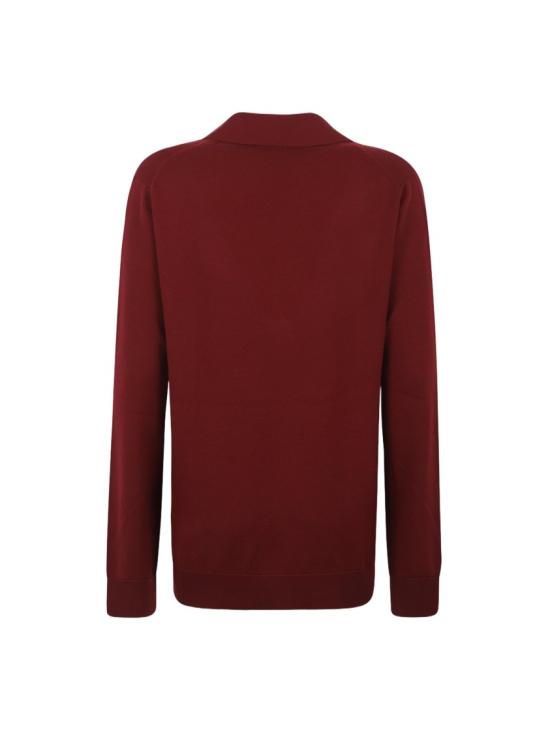 25FW 구찌 딥 브이넥 리브드 커프 울 폴로 스웨터 793883XKFA8 Black - GUCCI