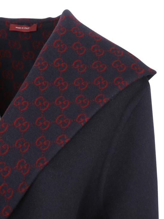 25FW 구찌 리버서블 GG 실크 울 블렌드 코트 793634ZAQW0 Black - GUCCI