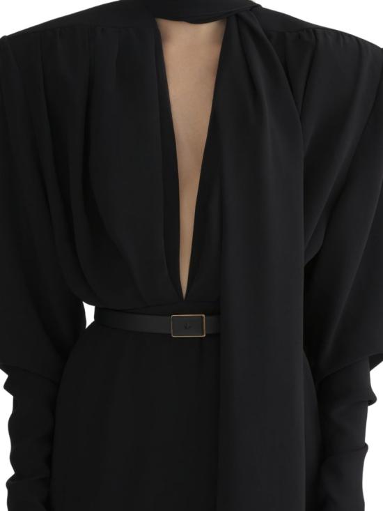 26SS 뮈글러 롱 원피스 26P1RO 1806369 1999 Black - MUGLER