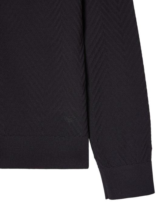 26SS 엠포리오 아르마니 집업 니트 EM004670 AF23759 8168 Black - EMPORIO ARMANI