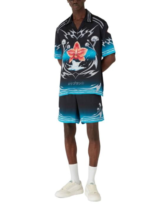 25FW 카사블랑카 반팔 셔츠 MAW25SH003 Black - CASABLANCA